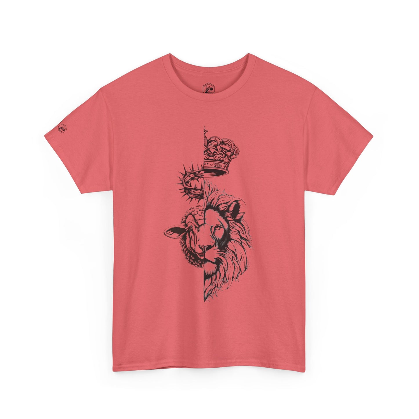 Unisex Heavy Cotton Tee - Bold 'Lion & Lamb' Design for Everyday Wear